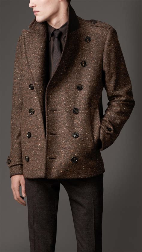 mens burberry coat replica|burberry wool pea coats men's.